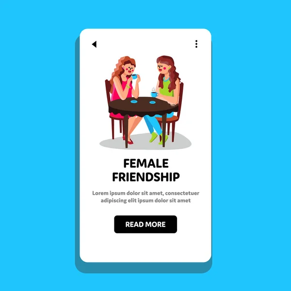 Η γυναικεία φιλία επικοινωνεί και χαλαρώνει διανυσματική απεικόνιση — Διανυσματικό Αρχείο