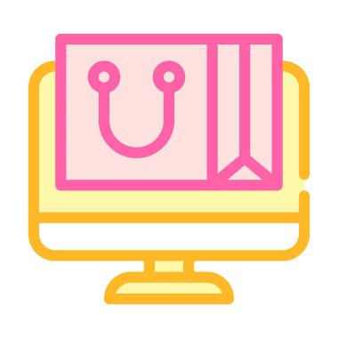 çevrimiçi alışveriş rengi simgesi düz illüstrasyon