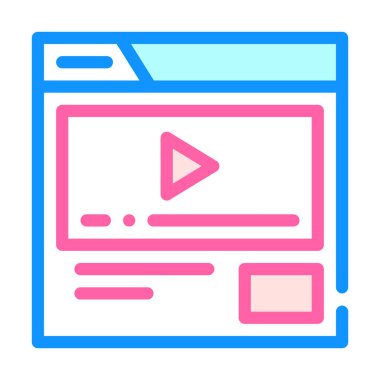 video reklamcılığı renk ikonu vektör düz illüstrasyon