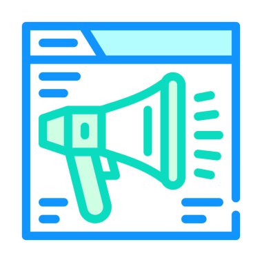Web sitesi renk ikonu illüstrasyonunda hoparlör
