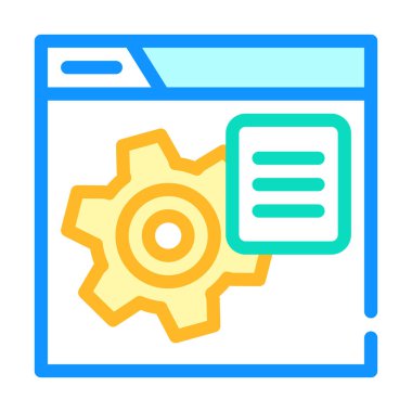 çalışan internet reklamcılığı renk ikonu vektör illüstrasyonuName