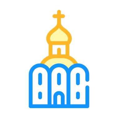 Kilise renk ikonu vektör düz illüstrasyon
