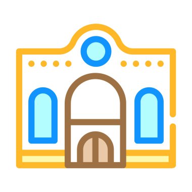 Doğu restoranı binası renk ikonu vektör illüstrasyonu