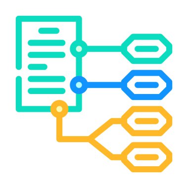 araştırma renk ikonu vektör düz illüstrasyon