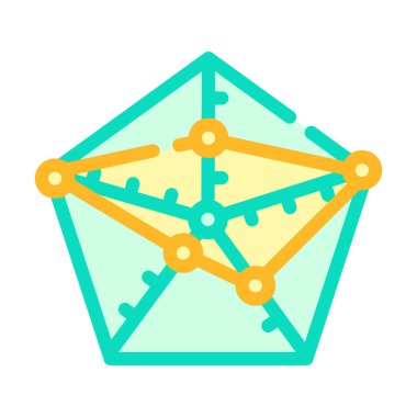 Radar grafiği renk simgesi düz illüstrasyon