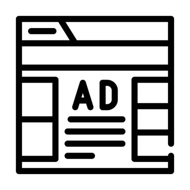 Web sitesi çizgisi ikon vektör illüstrasyonunda reklamcılık