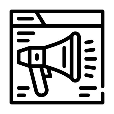 Web sitesi simge vektör illüstrasyonunda hoparlör