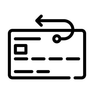 Kredi kartı çizgisi ikon vektör illüstrasyonunda geri ödeme