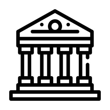 hükümet yapı çizgisi simgesi vektörü siyah illüstrasyon