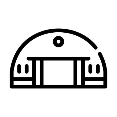 hangar inşa çizgisi simge vektörü siyah illüstrasyon