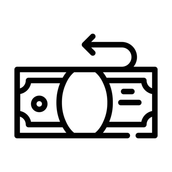 Línea de compra de billetes de dinero icono vector ilustración — Vector de stock