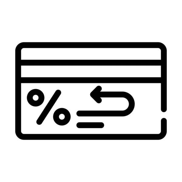 Bankkaart cashback percentage lijn pictogram vector illustratie — Stockvector