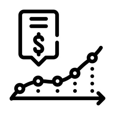 finansal bilgi çizgisi simgesi siyah illüstrasyon