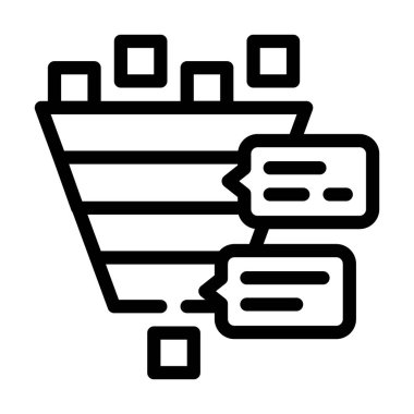 Yorumlar satır ikon vektör illüstrasyonu ile piramitlenmiş analiz