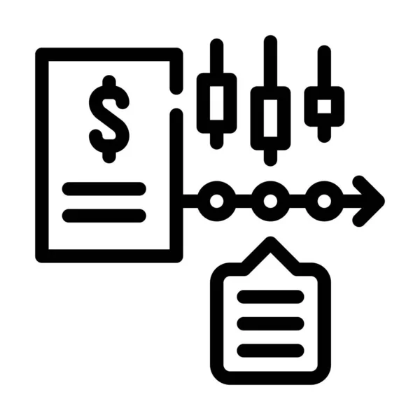 Finansowe szeregi czasowe analiza danych linia ikona wektor ilustracja — Wektor stockowy