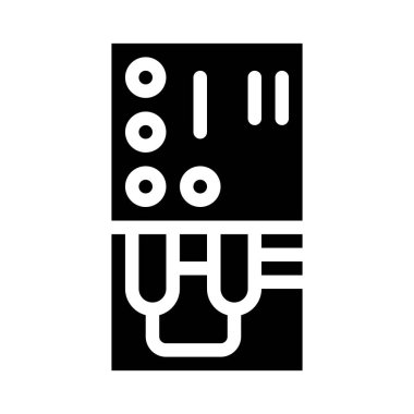 su tedavisi elektrikli ekipman glyph ikon vektör çizimi