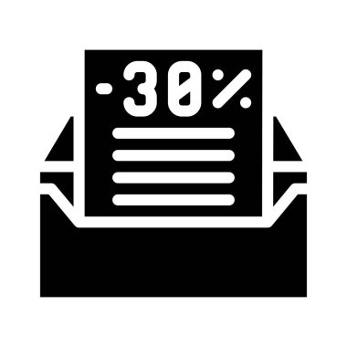 İndirim sembolü vektör illüstrasyonlu ileti