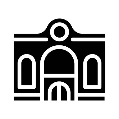 Oriental restoran binası glyph ikon vektör illüstrasyonu