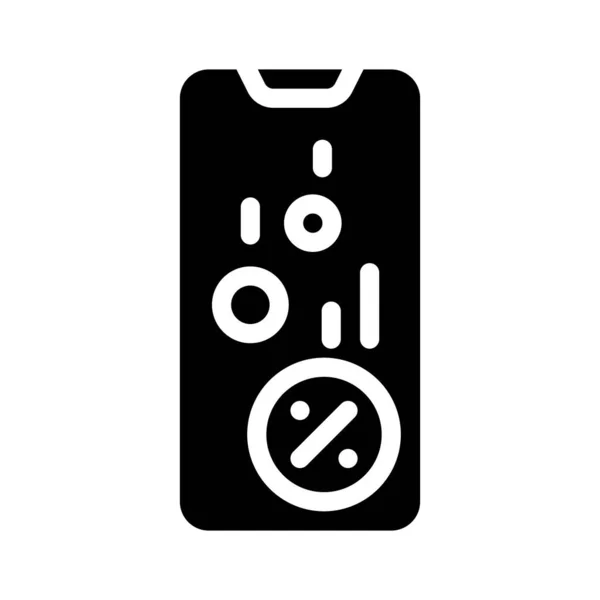 Cashback aplicación móvil glifo icono vector ilustración — Vector de stock