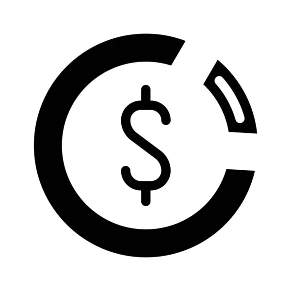 Μερίδιο της επιστροφής χρημάτων από την αγορά εικονίδιο glyph διανυσματική απεικόνιση — Διανυσματικό Αρχείο