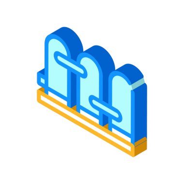 Su filtreleme fabrikası tankı izometrik ikon vektör çizimi