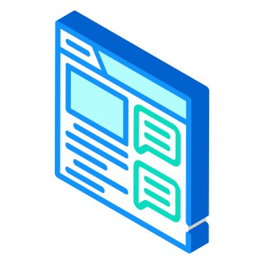 ürün özellikleri ve istemci izometrik ikon vektör illüstrasyonu ile iletişim