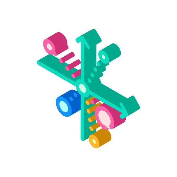 분산 해도 isometric icon vector color illustration — 스톡 벡터