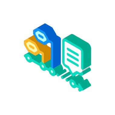 Hedef başarı izometrik ikon vektör illüstrasyonunun aşamaları