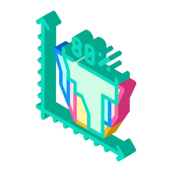 Marketing analytics icona isometrica vettoriale illustrazione a colori — Vettoriale Stock