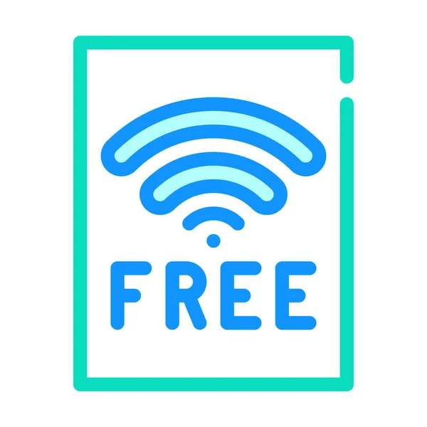 Wifi gratuito placa cor ícone vetor ilustração — Vetor de Stock