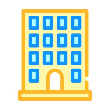 birlikte çalışma binası renk ikonu vektör renk çizimi