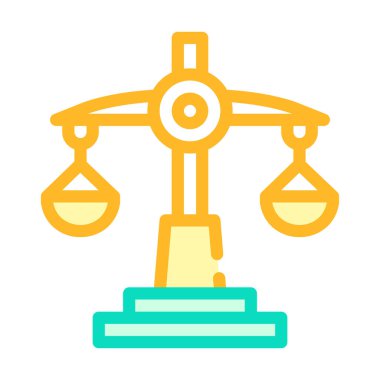 Hukuk dersi renk ikonu vektör renk çizimi