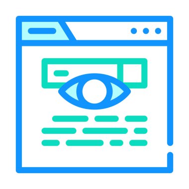 arama web sitesi seo optimizasyon renk ikonu vektör çizimi