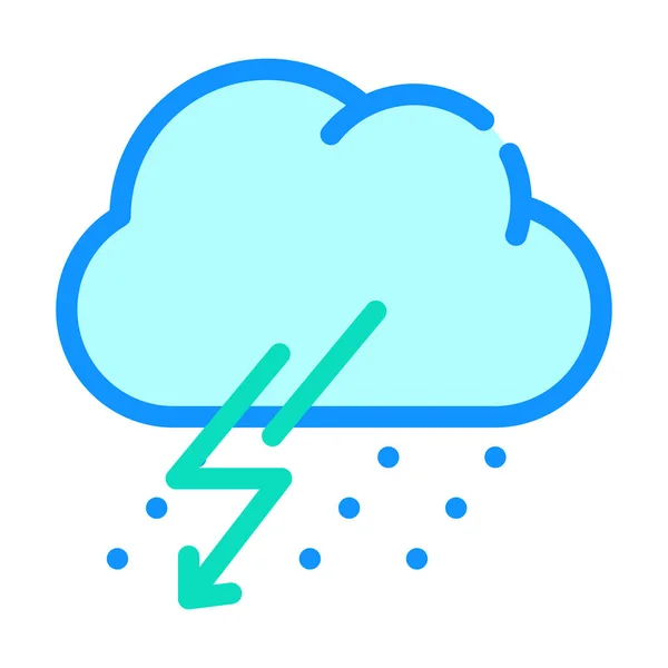 rain thunderstorm and lightning color icon vector illustration