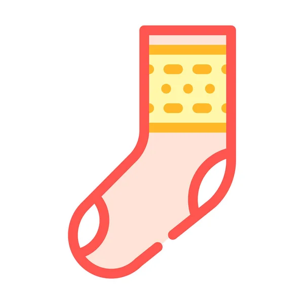Ponožka noha oblečení barva ikona vektor ilustrace — Stockový vektor