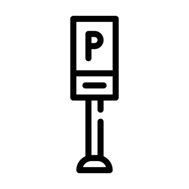 park işareti simgesi vektörü siyah illüstrasyon