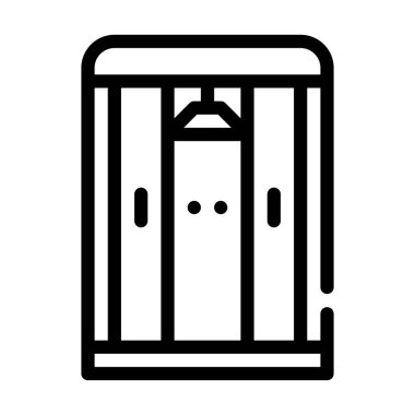 Kostüm mobilyası çizgisi simge vektörü siyah illüstrasyon