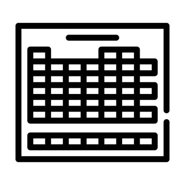 Kimyasal elementler tablosu çizgi vektör çizimi