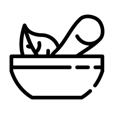 Pounder line ikon vektör illüstrasyonlu kase