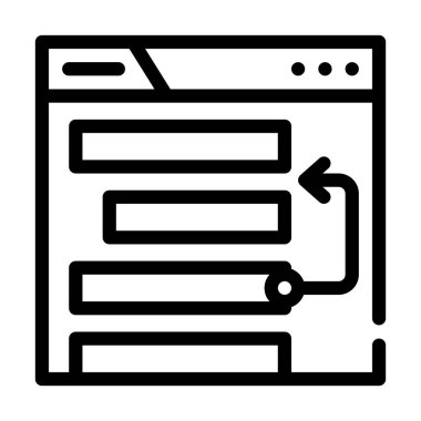 Web sitesi tanıtım yeri seo optimizasyon çizgisi vektör çizimi