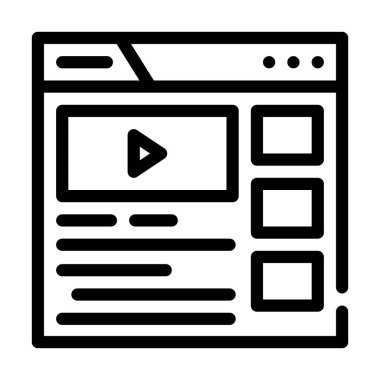 video klip seo optimizasyon çizgi vektör çizimi