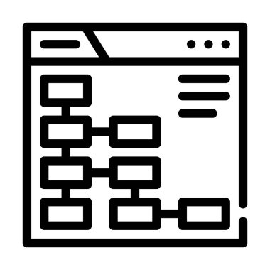 websitesi konumu seo optimizasyon çizgi vektör çizimi