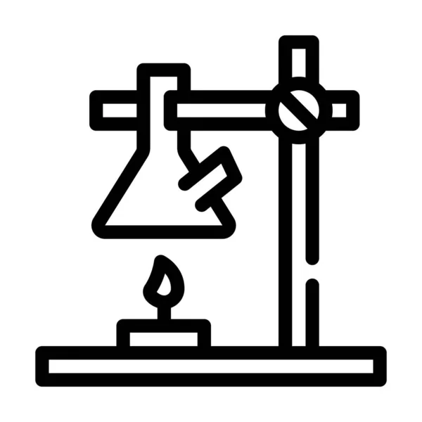 Química laboratorio equipo línea icono vector ilustración — Vector de stock