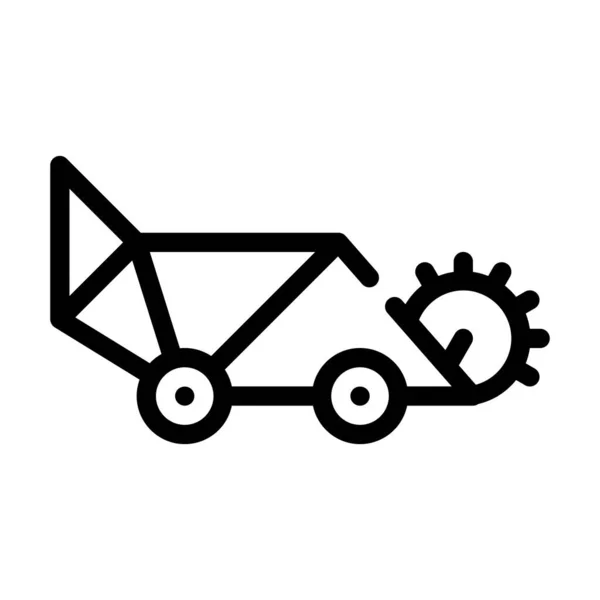 Lawn mower line icon vector black illustration — Stock Vector