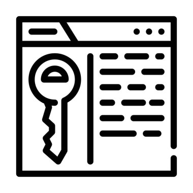 anahtar seo optimizasyon çizgisi vektör çizimi