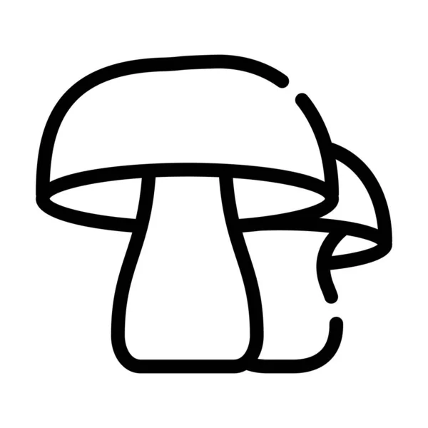 蘑菇蔬菜线图标向量黑色插图 — 图库矢量图片