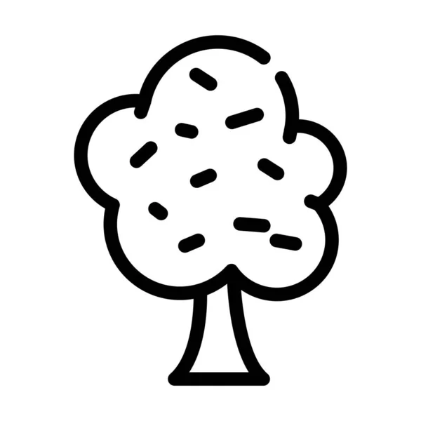 Automne feuilles arbre ligne icône vecteur illustration — Image vectorielle