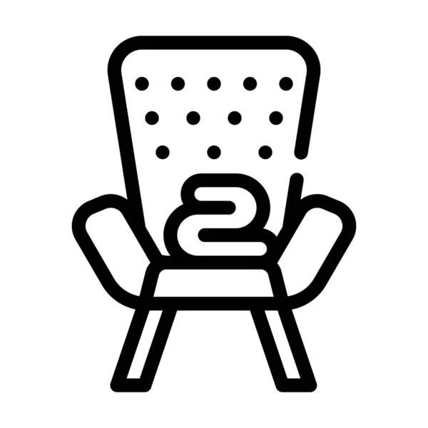 Fotel z ikoną linii kratownicy ilustracja wektor — Wektor stockowy