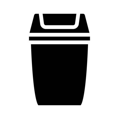 Çöp kutusu glyph simge vektörü siyah illüstrasyon