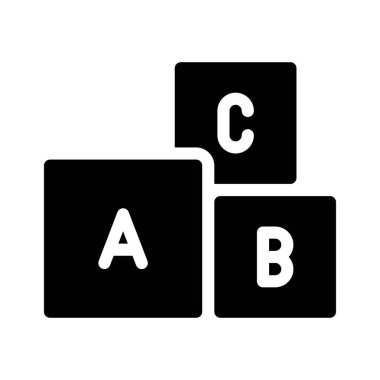 harf küpleri simge simgesi vektörü siyah illüstrasyon